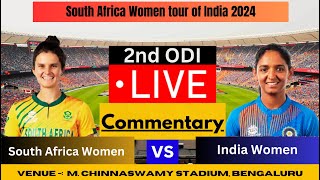 LIVE INDW vs SAW 2nd ODI SAW vs INDW 2024  South Africa Women vs India Women Live Commentary [upl. by Pratte87]