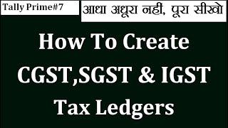 7 HOW TO CREATE CGSTSGSTIGST TAX LEDGER IN TALLY PRIME  TALLY PRIME ME TAX LEDGER BANANA [upl. by Ayerf120]