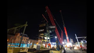 Timelapse  Seinhuis en passerelle schitteren op nieuw plein station Groningen [upl. by Valiant]