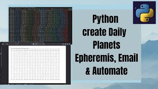 Python create Daily Planets Epheremis Email amp Automate [upl. by Garreth173]