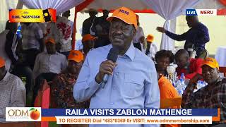 Railas EMOTIONAL speech to the people of Meru during his visit to Zablon Mathenge [upl. by Areit]