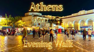 Athens Greece 🇬🇷  November 2023  4K Walking Tour [upl. by Amilas]