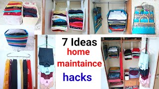 7 home organising hacksspace saving hackscloth organisation ideasold carry bag reuseclothe reuse [upl. by Hammad939]