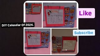 How to make a calendar at home  DIY Calendar of 2024 Paper Easy Craft diy like subscribe [upl. by Yarod]