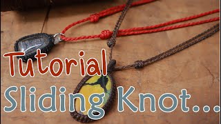 How to makeMacrame sliding knot tutorialNecklace waxed threadWaxed cord [upl. by Natanoy]