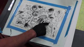 Polyester Plate Lithography drawing and preparing for printing [upl. by Niliak]