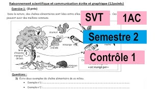 Contrôle n°1  SVT  1AC Semestre 2 [upl. by Amargo]