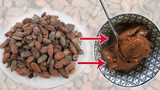 How To Make Chocolate From Cacao Nibs and Beans step by step at home Bonus chocolate sauce [upl. by Pinzler87]