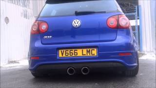 VW Golf Mk 5 R32 Full Milltek System Launch control [upl. by Ahcorb]