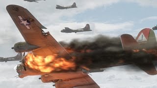 HELL Over Germany Colour RARE Footage of B17s VS Luftwaffe [upl. by Orgalim282]