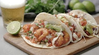 Receita de comida mexicana tacos apimentados de camarão [upl. by Yuma491]