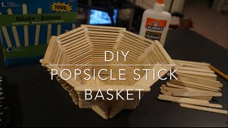 DIY  Popsicle Stick Basket [upl. by Ahgiela]