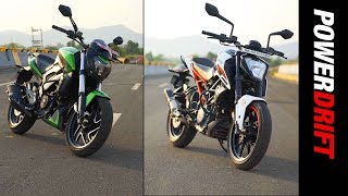 2019 KTM 250 Duke vs Bajaj Dominar 400  Bigger is better or is it  PowerDrift [upl. by Nwotna294]