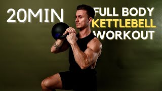 20MIN SINGLE KETTLEBELL WORKOUT  Full body [upl. by Crudden]