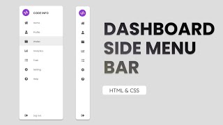 Responsive Side Navigation Bar in HTML and CSS  Dashboard Side Nav Bar with HTML and CSS [upl. by Ackler]