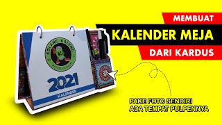 BIKIN SENDIRI KALENDER MEJA DARI KARDUS BEKAS PAKE FOTO SENDIRI  DIY KALENDER 2021 [upl. by Clovis]