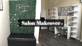 Salon Makeover Part 2  Licensed Hair Braider  Salon Photo Backdrop  Boxwood Wall Backdrop [upl. by Goines]