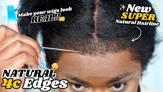 HOW TO SUPER NATURAL HAIRLINE ON WIG ✨ CHANGING THE GAME ✨  Mimics 4c edges  Laurasia Andrea Wig [upl. by Naoma]