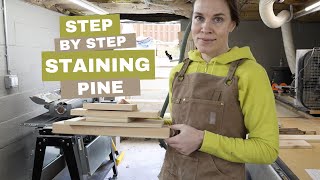 Step By Step Process for Staining Pine Wood [upl. by Adrahs]