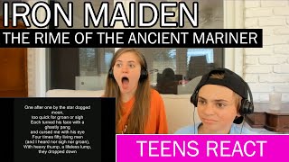 Teens Reaction  Iron Maiden  The Rime Of The Ancient Mariner  Lyrics [upl. by Renick]