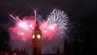 London Fireworks 2012 in full HD  New Year Live  BBC One [upl. by Amalbergas498]