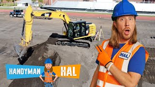 Excavators Real Construction Equipment Vehicles with Handyman Hal [upl. by Anilra]