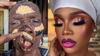 UNBELIEVABLE 😱😳🔥✂️ VIRAL BRIDAL MAKEUP amp GELE TRANSFORMATION💄MAKEUP TUTORIAL [upl. by Sonafets]