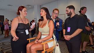 Tall Model Lucciana in makeup for Designer Michael Costello at Art Hearts Fashion Miami Swim Week [upl. by Maggie63]