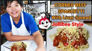 CORNED BEEF SPAGHETTI WITH LIVER SPREADLasang Jollibee [upl. by Lenora535]