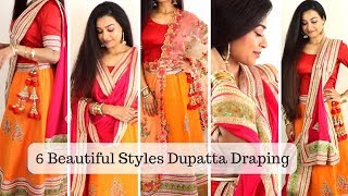 6 Dupatta Draping Styles You MUST Try  How To Wear Lehenga Perfectly this Wedding Season [upl. by Noah300]