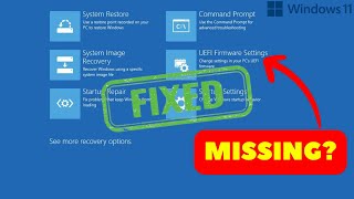 How to Fix UEFI Firmware Settings Missing on Windows 11  StepbyStep Guide [upl. by Averyl]