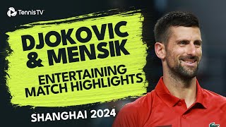 Novak Djokovic vs Jakub Mensik Thrilling QuarterFinal Highlights  Shanghai 2024 [upl. by Rania946]