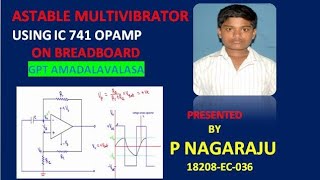 Experiment 5 Astable Multivibrator experiment using opamp astablemultivibrator [upl. by Nywles]