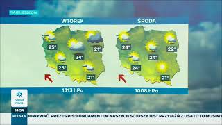 Polsat News  Wpadka w Pogodzie  błędne ciśnienie atmosferyczne we wtorek 28042024 1454 [upl. by Akemyt]