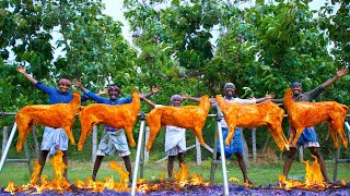 5 FULL GOAT GRILL  Grilled Mutton Recipe Cooking in Village  Whole Lamb Roast with Mutton Meat [upl. by Isnam95]