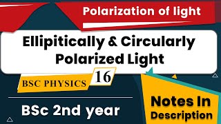 Ellipitically and Circularly Polarized Light  BSc 2nd year [upl. by Nida]