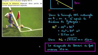 4e – Résoudre un problème avec Pythagore [upl. by Sessilu]