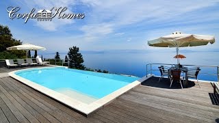 Exceptional 3 bedroom villa with superb breathtaking view to the Ionian sea south Corfu [upl. by Bohon]