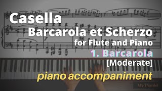 Casella  Barcarola et Scherzo for Flute and Piano 1Barcarola Piano Accompaniment Moderate [upl. by Atnom]