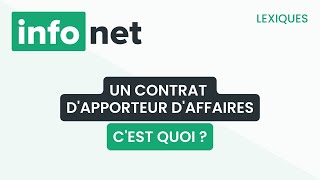 Un contrat dapporteur daffaires cest quoi  définition aide lexique tuto explication [upl. by Gustavus]