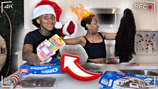 EPIC ITCHING POWDER IN GIRLFRIEND CHRISTMAS HAT PRANK   HILARIOUS  😳 [upl. by Blanding]