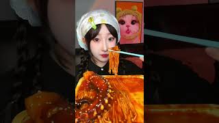 Octopus Tentacle amp Enoki Mushroom Juicy Challenge  1 Minute Speed Eat [upl. by Keldah787]