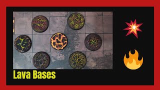 🌋How to paint 8 LAVA BASES🌋withMORDANT EARTHand ground texture VALLEJOcomo pintar peanas de lava [upl. by Yeruoc]