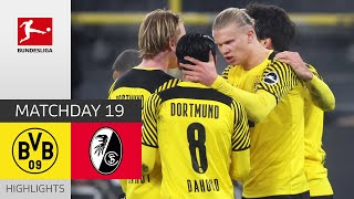 Borussia Dortmund  SC Freiburg 51  Highlights  Matchday 19 – Bundesliga 202122 [upl. by Aihsenet]