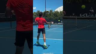 Now this is how you hit a forehand 😱  Clean forehands from Federer lookalike Thiago Seyboth Wild 🥶 [upl. by Reifinnej]