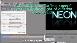 Neon Lights text effect tutorial sony vegas [upl. by Wester]