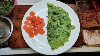 Spinach Omelette Recipe Palak Omelet  Indian Street Food  Egg Iteam [upl. by Adnael368]