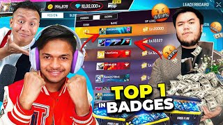 1 Million Likes Challenge Global Top 1 in Badges Begun 🔥 Lokesh Gamer  Free Fire Max [upl. by Nylanaj679]