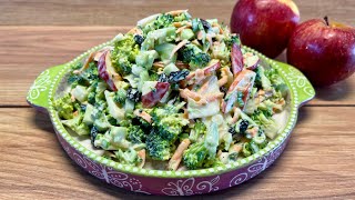 Creamy broccoli salad with apples🥦🍎best broccoli salad recipe [upl. by Alleon]