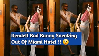 Kendall Jenner amp Bad Bunny Are Still Going Strong  Sneaking Out Of A Miami Hotel On Sunday [upl. by Zischke]